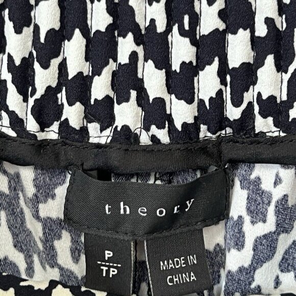 Theory Persha Houndstooth Print Jogger Pants Size P Black and White Xs - Picture 3 of 7